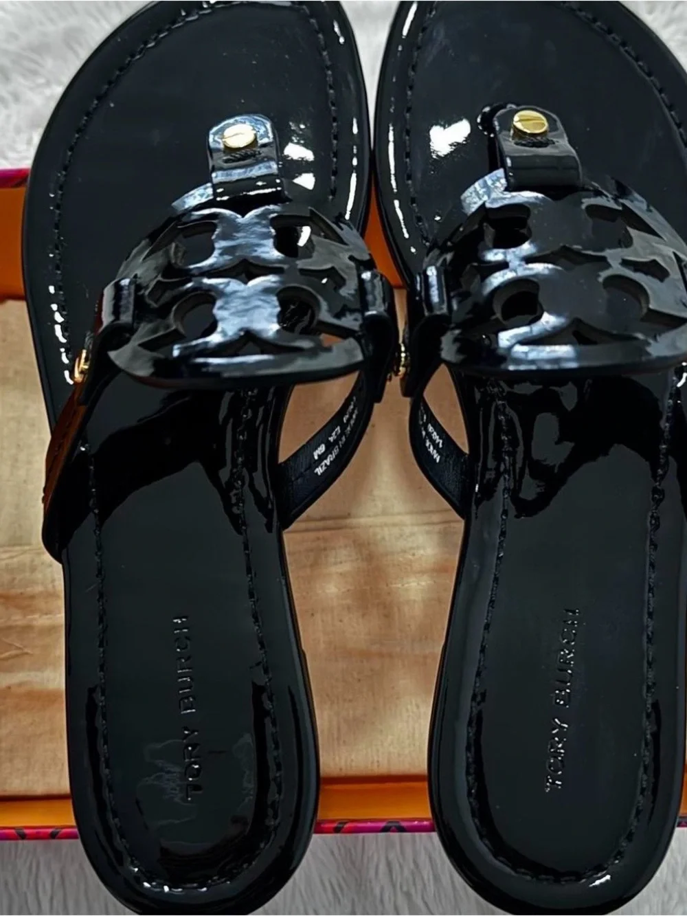 Tory Burch Perfect Black Miller Patent Leather Sandals
